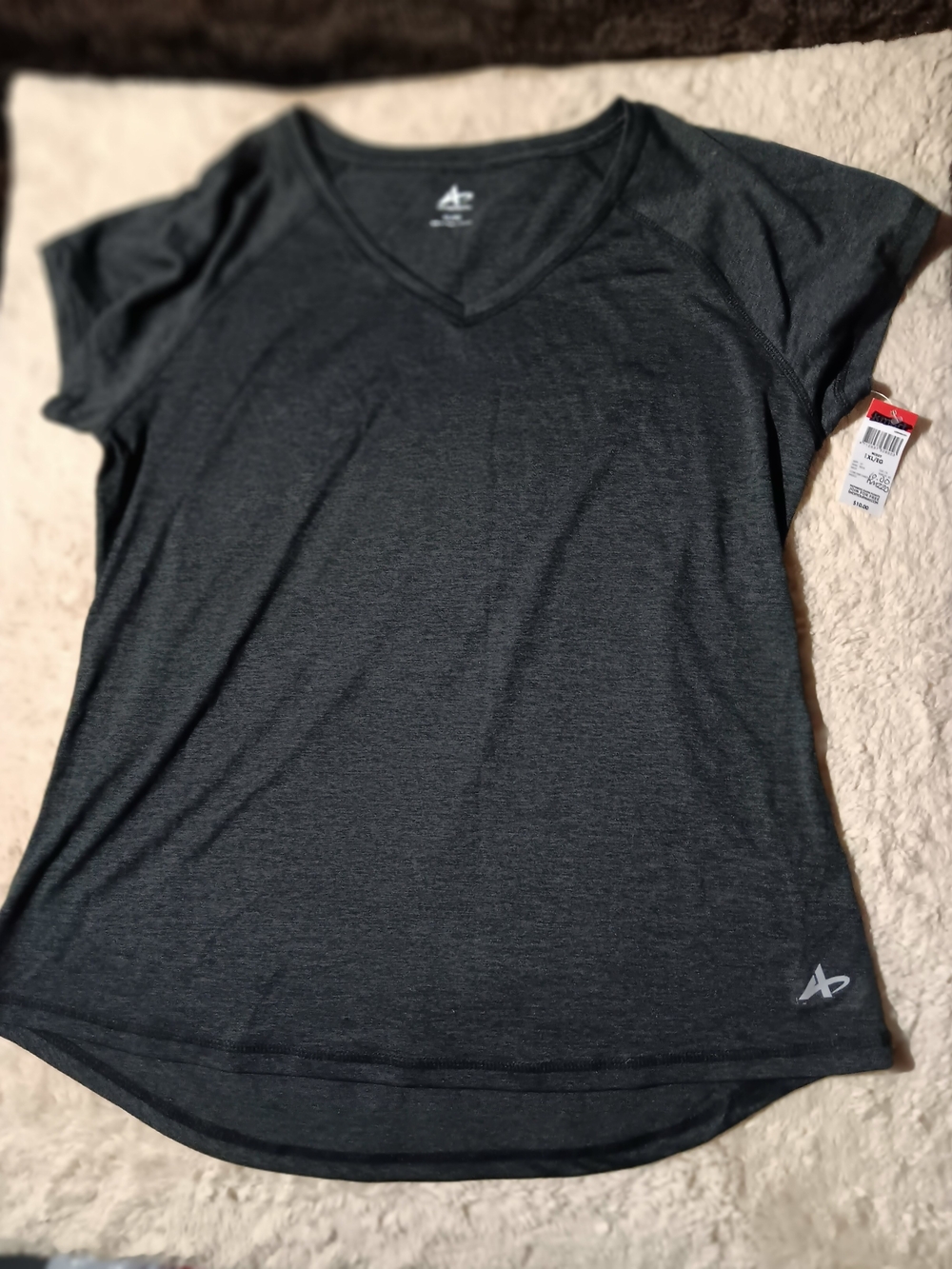 Athletech Women’s V-Neck Short Sleeve Tee - Dark Gray